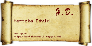 Hertzka Dávid névjegykártya